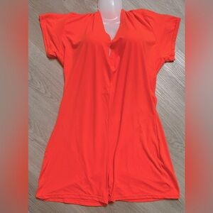 Women’s V-Neck Romper - Orange Size 1X